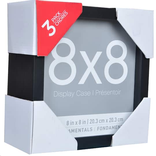 12 Pack: 3 ct. (36 total) Black 8" x 8" Display Cases, Fundamentals by Studio Décor®
